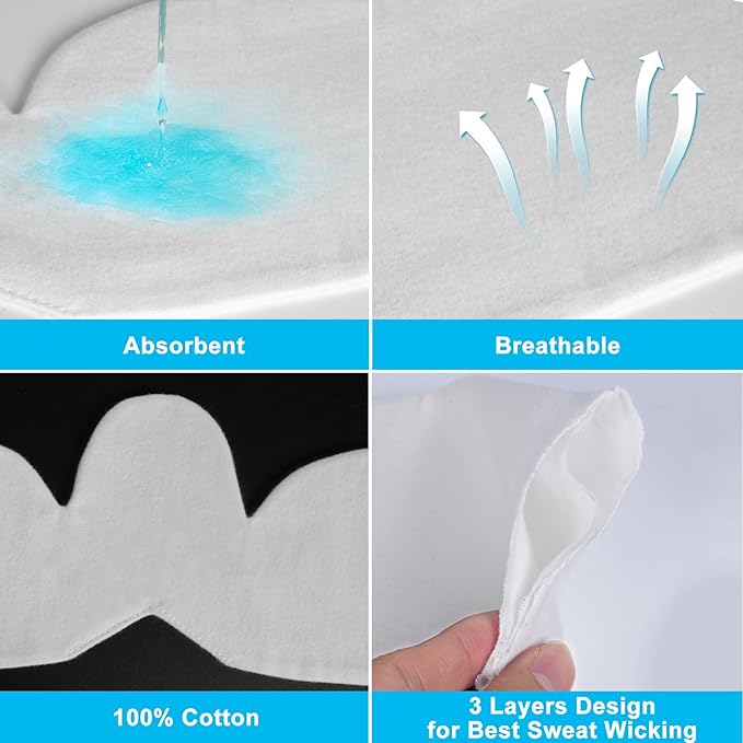 KimYoung Brushed Cotton on Both Sides - Bra Liners for Sweating Rash Breast Sweat Liner Cotton Pads – 6PCS