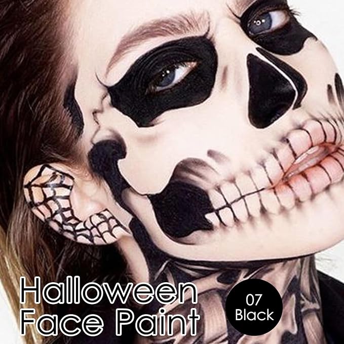 2Pcs Black Face Body Paint Stick Eye Black,Balck Matte Lipstick Makeup Paint Eyeblack for Baseball/Football/Halloween/Costume Accessories Vampire Makeup Cream Face Body Paint Easy to Blend