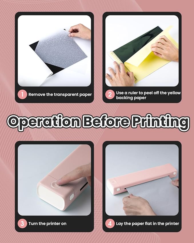 Phomemo M08F Bluetooth Tattoo Stencil Printer, Thermal Stencil Printer with 10pcs Transfer Paper, Tattoo Transfer Machine for Artists & Beginners, Compatible with Phone, Tablet & PC