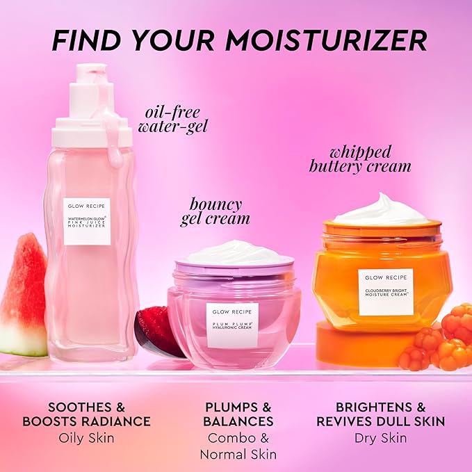 Glow Recipe Pink Juice Water Gel Face Moisturizer for Women, Men & Teens, Travel Size - Hydrating Hyaluronic Acid, Radiance Boosting, Oil-Free, Long-Lasting Korean Skin Care for Oily Skin (25ml)