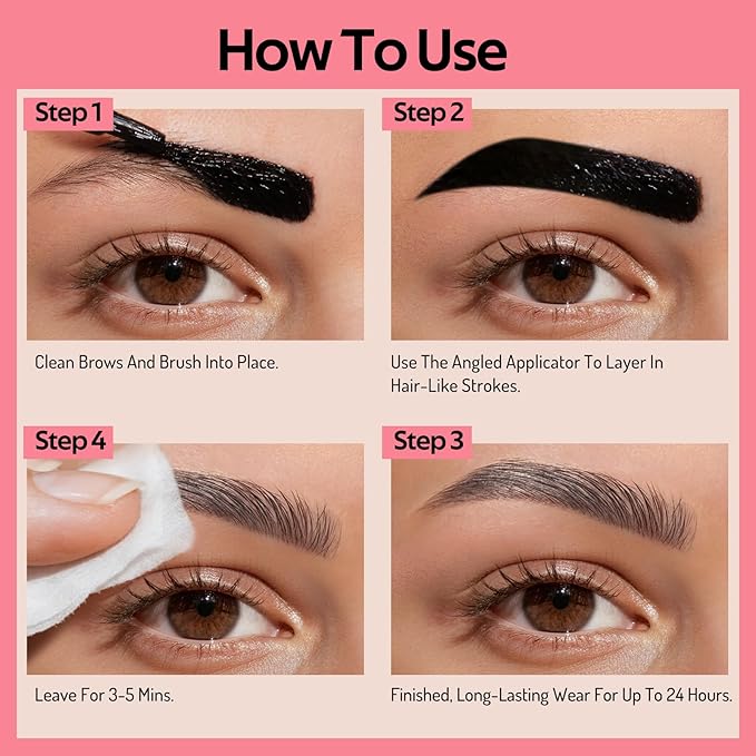 KIMUSE Instantly Semi-Permanent Eyebrow Gel, Long Lasting Eyebrow Tint, Waterproof Tinted Eye Brow Gel, Transfer-Proof, Smudge-Proof, Eyebrow Makeup Gift for Women & Girl, 0.17oz