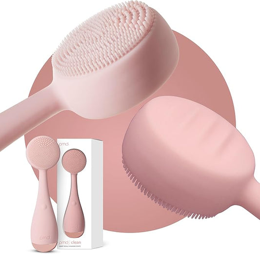 PMD Beauty: Electric Facial Cleansing Brush - Smart Facial Device with Silicone Brush & Anti-Aging Massager, Blush