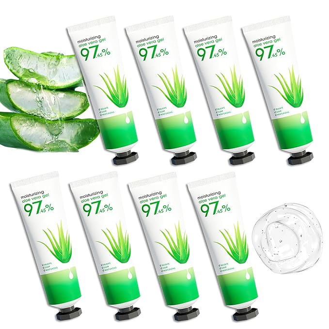 8PCS Aloe Vera Gel for Face & Skin,Organic Aloe Vera Gel,Hydrating After Sun Cream for Travel Size,Moisturizing Lotion for Skincare,After Sun Lotion for All Skin Type(H)
