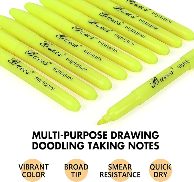 Highlighters Bulk Pack, 108 Count, Chisel Tip,Fluorescent Yellow, suitable for Adults Highlighting Planner Notes, Office School Supplies