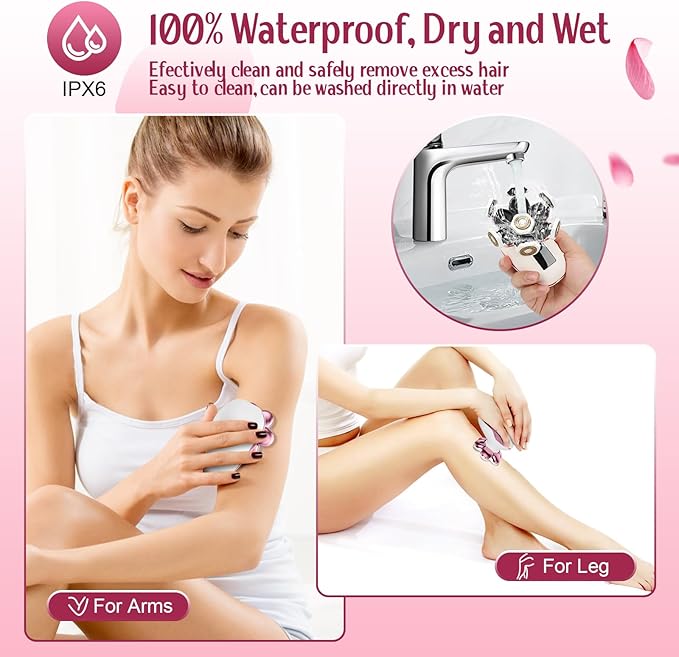 Electric Razors for Women,7D Gifts for Women,Cordless Electric Shaver with Detachable Head Wet/Dry Facial Hair Remover for Legs Painless Water Resistant (Pink)