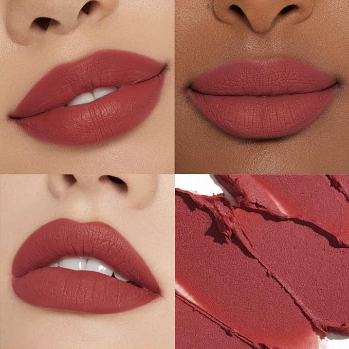 Matte Lipstick for Women, Long Lasting Moisturizing Lip Stain, Waterproof Lip Color Makeup (Straw Berry Red)