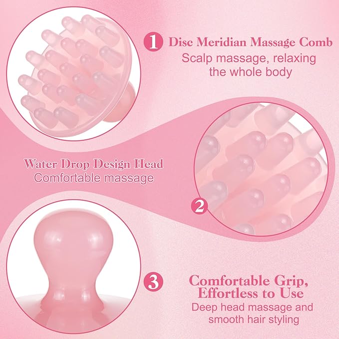 2Pcs Hair Massager Scalp,Resin Head Massager Scalp Gua Sha Tool Head Stress Relief Tools for Face,Body