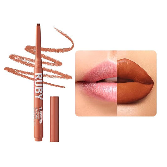 Ruby Kisses Plumping Effect Lip Liner, Semi Matte, Smudge Proof, High Pigment, Medium to Full Coverage Makeup, Precise Tip, Bold Color Lip Plumper