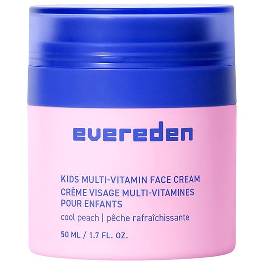 Evereden Kids Face Cream: Cool Peach, 1.7 oz. | Face Lotion | Clean and Non-Toxic Face Moisturizer | Skin Care for Kids