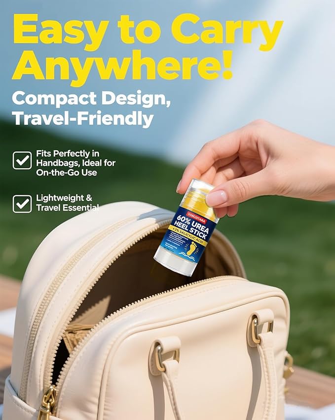 Urea Cream 60% with 2% Salicylic Acid, Foot Cream 60 Percent for Feet & Hands, Maximum Strength Urea Stick for Rough, Dry Cracked Feet Hands Elbows, Callus Remover, Skin Softener Balm 1.41oz