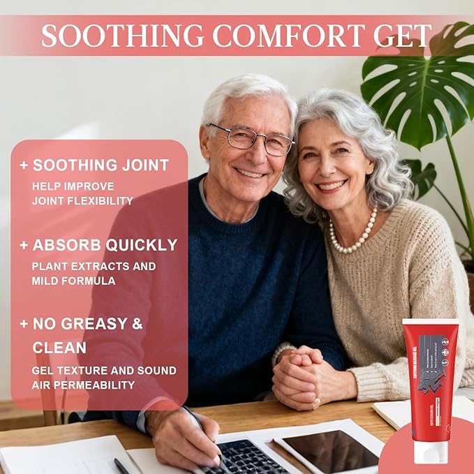 Joint Gel, Soothing Massage Cream, Joint Soothing Comfort Gel for Back, Neck, Keen, Muscle, and Foot, Absorb Quickly, Natural and Non-Greasy, 4.23OZ