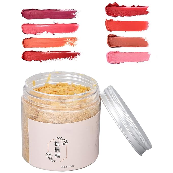 100g Palm Wax Pellets, Carnauba Wax for Lip Balm, Cosmetics DIY Carnauba Wax Material Accessory Lip Balm Making Supplies for Lipstick Lip Balm Making Increase the Melting Point of Lipstick