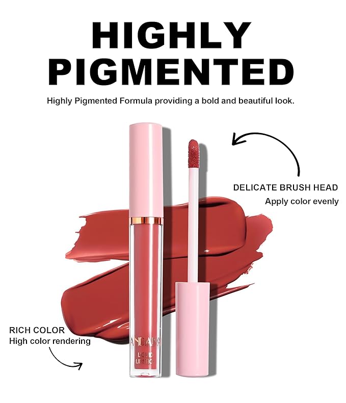 BestLand 6Pcs Matte Liquid Lipstick Makeup Set, Matte liquid Long-Lasting Wear Non-Stick Cup Not Fade Waterproof Lip Gloss (Literary Allure Gift Set B)