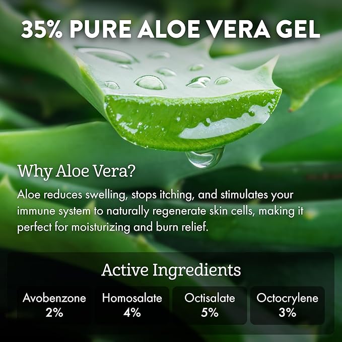 Aloe Up Sport Sunscreen Lotion SPF 15 - Broad Spectrum UVA/UVB Sunscreen Protector for Face and Body - With Hydrating Aloe Vera Gel - Non-Greasy - No White Cast - Reef Safe - Fragrance-Free - 6 Oz