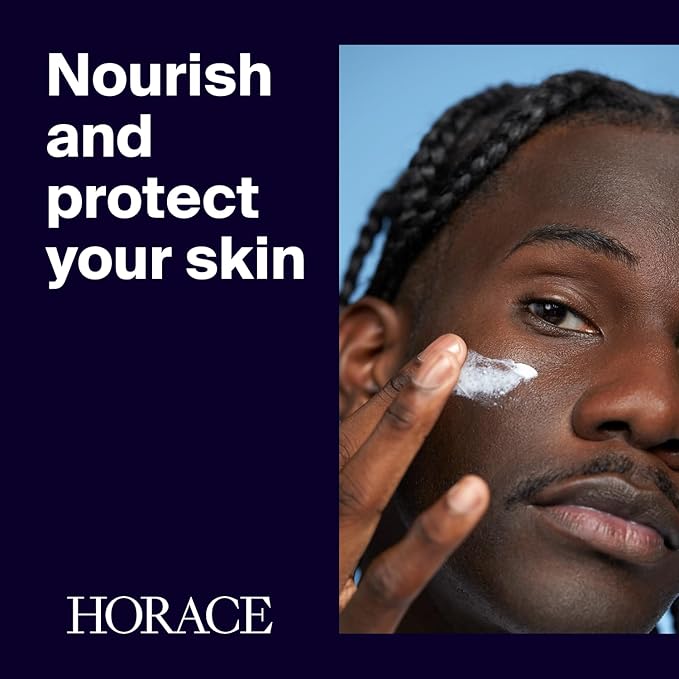 HORACE Rich Face Moisturizer for Men - Hydrating Cream with Organic Prickly Pear Oil and Shea Butter - Moisturising Skincare for All Skin Types - Unscented, 2.5 fl.oz