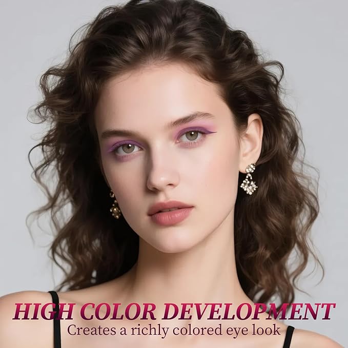 2PCS Shadow Liner 2-in-1 Eyeliner Eyeshadow, Inelaborate Eye Shadow, Shadow Liner Duo Plum, 2-in-1 Eye Makeup Eyeliner + Eyeshadow Waterproof, Smooth and Easy to Color (Champagne+Purple)