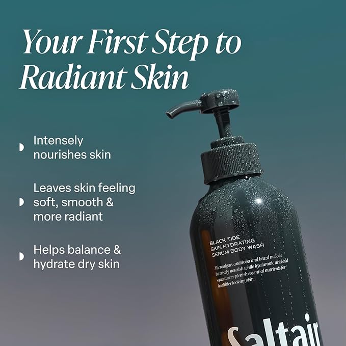 Saltair Body Wash, For Him Scents 2-Pack. Moisturizing Body Cleanser with Monoi Oil and Cupuacu Butter. Luxury Shower Gel for Women and Men. Vegan, Cruelty-Free, Paraben-Free. 2x 17oz Pump Bottles