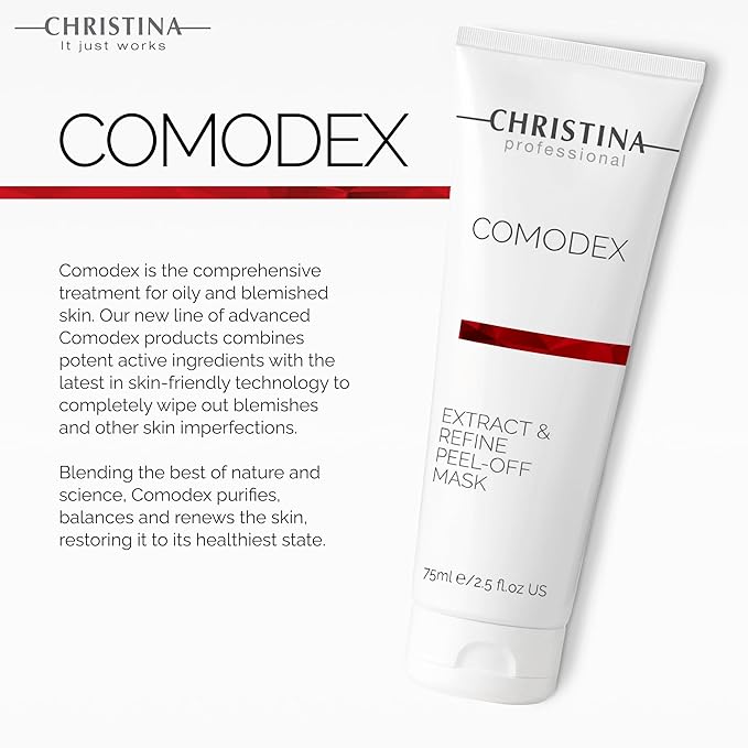 -CHRISTINA- Comodex Extract & Refine Peel Off Mask with Salicylic Acid and Vitamin C | Facial Peeling for Blackhead Removal & Oil Absorbing Effect | For All Skin Types 75ml