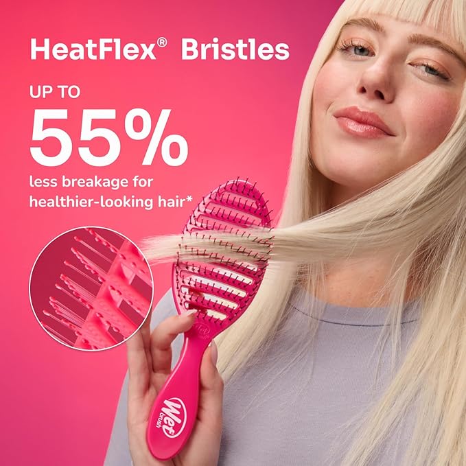 Wet Brush Speed Dry Hair Brush, Pink (Sweet Seaglass) - Vented Design & Soft HeatFlex Bristles Are Blow Dry Safe - Ergonomic Handle Manages Tangles - Pain-Free Hair Accessories
