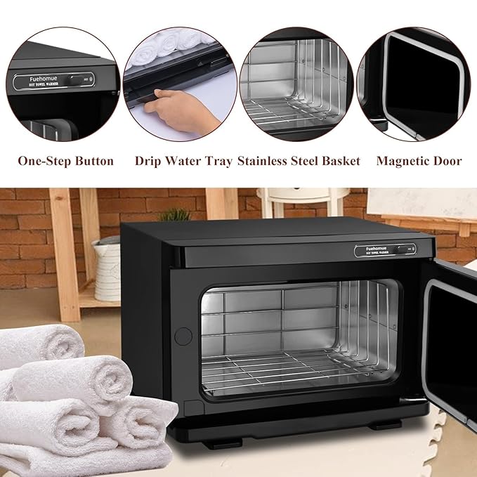 Hot towel warmer, 8L Towel Warmer Spa, Professional Towel Warmer for Facial, Small Towel warmer caddy for Salon, Spa, Black