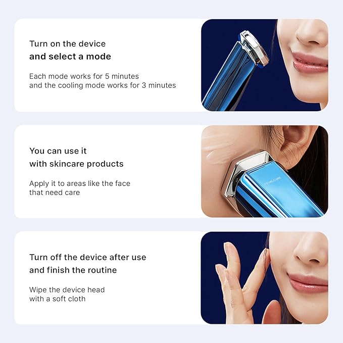 Facial Massager, Anti Aging Face and Neck Massage Tool for Skin Care (Blue)