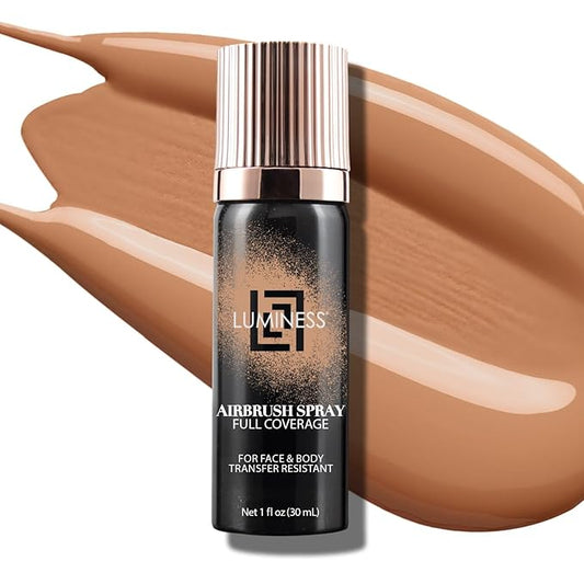 LUMINESS Airbrush Body Coverage - Tattoo Cover Up Makeup - Full Coverage Foundation for Face & Body - Water-Resistant, Long-Wear, Natural Radiant Finish, Light Tan
