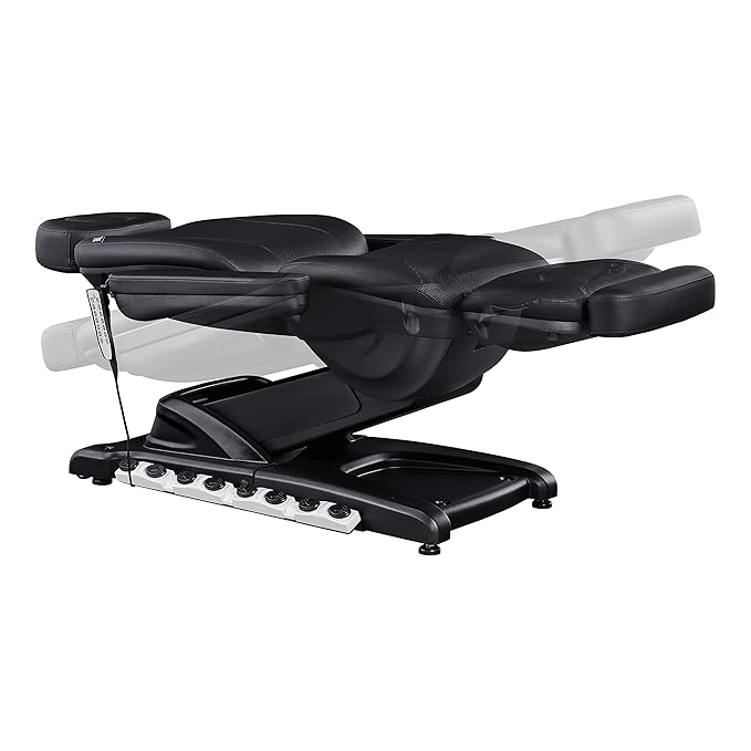 Dir Full Electrical 4 Motor Facial Beauty Bed - Doctor, Tattoo, Medical Podiatry Chair - Spa Aesthetic Chair with Thermal Heated Seats Apollo, Black