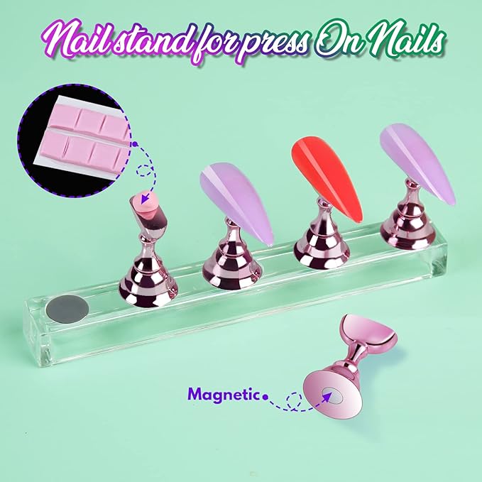 Teenitor Clear Nail Tips Full Cover, Long Stiletto Nails Tips For Acrylic Nails, 600 Pcs Almond Shape Fake Nails Tips With Glue, Acrylic Nail Clipper, Nail Stand Clear Glue On Nails