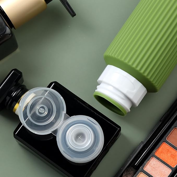 Travel Bottles for Toiletries, Large 6oz Travel Size Containers, BPA Free Leak Proof Tubs Refillable Liquid Accessories with Toiletry Bag for Cometic Shampoo and Lotion Soap (4 Pack)