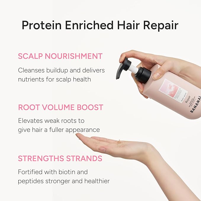 Korean Hair Repair Shampoo – Strengthens & Revitalizes Damaged, Hydrolyzed Proteins, Ceramide & Jojoba Oil – Hypoallergenic, pH-Balanced – Baby Musk, 500ml / 16.9 fl oz