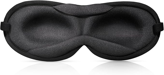 Slim 3D Sleep Mask for Side Sleepers, Blackout Sleeping Maskfor Men Women, Zero Eye Pressure, Ultra Soft Eye Masks for Sleeping, Perfect for Travel, Nap, Meditation, Airplane (Black)
