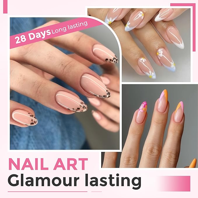 Short Almond Nail Tips: 360Pcs Half Cover Extra Short Almond Gel Nail Tips with Self-handle Pre Etched Fake Nails Tips for Nail Extension DIY Salon 12 Size