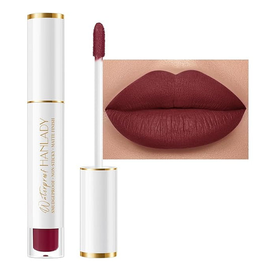 Dark Burgundy Long Lasting Lipsticks for Women Pigmented Smudgeproof Transferproof Vegan Cruelty Free Lip Makeup (A47 Flamingo, 1 Pack)