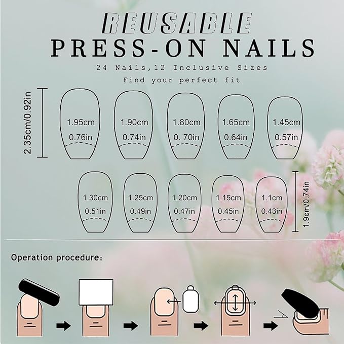 24Pcs Pink Gradient Press on Nails White Ombre Acrylic Full Cover Fake Nails Glossy Elegant Medium Coffin False Nail Lovely Gel Glue on Fingernails Simple Stick on Nail for Holiday Manicure Art