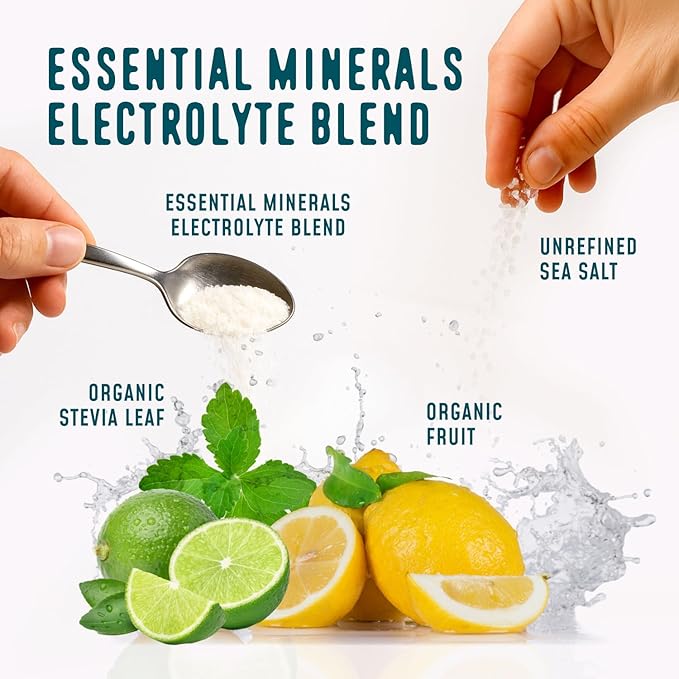 FlavCity Lemon Lime Electrolytes Powder Packets - 28 Hydration Packets - No Added Sugar - Hydration Powder with Real Fruit & Unrefined Sea Salt - Keto & Gluten-Free (28 Stick Packs)