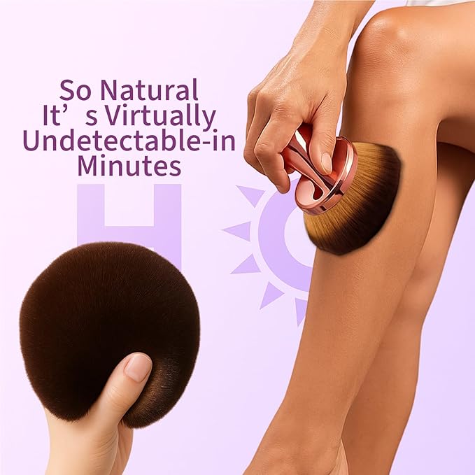 Blend & Blur Ultra Large Body Makeup Brush For Self Tanner, 5.11inch Wide-headed Kabuki Brush, Leg Makeup &Bronzer Self Tan Applicator Provides Effortless Pretty Finish, Blending Applicator- Rose Gold