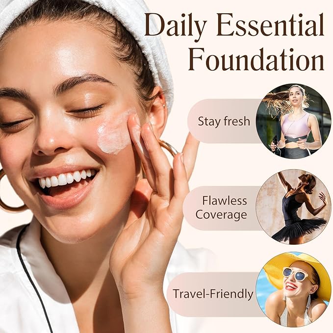 Foundation 4 in 1, Medium Spectrum with SPF 50+, Longwearing & Waterproof, Hydrating Color Changing Foundation, Non-Greasy,Long Lasting, Great for all skin types, 30ml