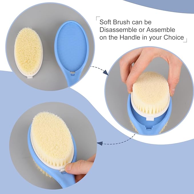 Shower body brush with soft