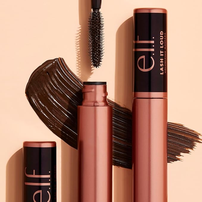 e.l.f. Lash It Loud Mascara, Volumizing Formula for Mega Volume Lashes, Creates Fuller & Bolder Eyelashes, Intensely Pigmented, Deep Brown, 0.23 Fl Oz