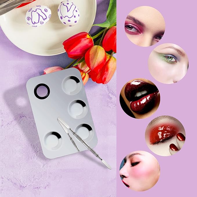 Makeup Mixing Palette, Upgrade Stainless Steel Metal Makeup