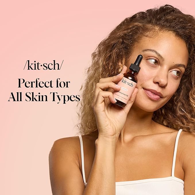 Kitsch Dermaplane Face Oil with Jojoba & Argan Oil – Hydrating Facial Formula for Dermaplaning Tool, Gua Sha & Razor Use – Irritation-Free Shave Oil for Soft, Radiant Skin – 2oz