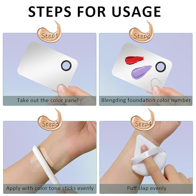 Makeup Spatula,Korean Spatula Makeup Stainless Steel Makeup Spatula and Palette Set,Professional Foundation Spatula Facial Cosmetic Makeup Tool (6 Powder Puff +1Spatula+1 Rectangle Palette).