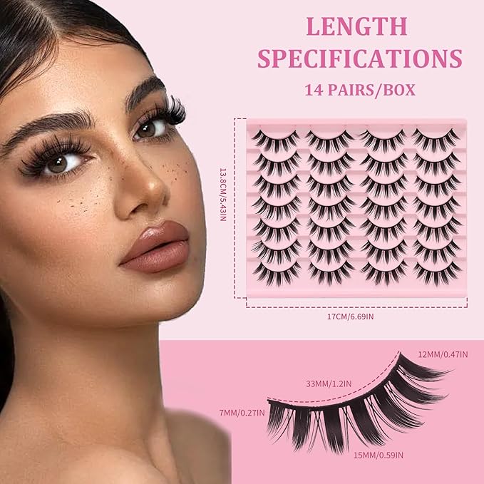 Fairy Lash Clusters Manga Individual Lashes C Curl Wispy Eyelash Clusters WideSpan Eyelash Extension Kit with Lash Bond and Seal Wet-Look Spiky Cluster Lashes (Fairy Lash)