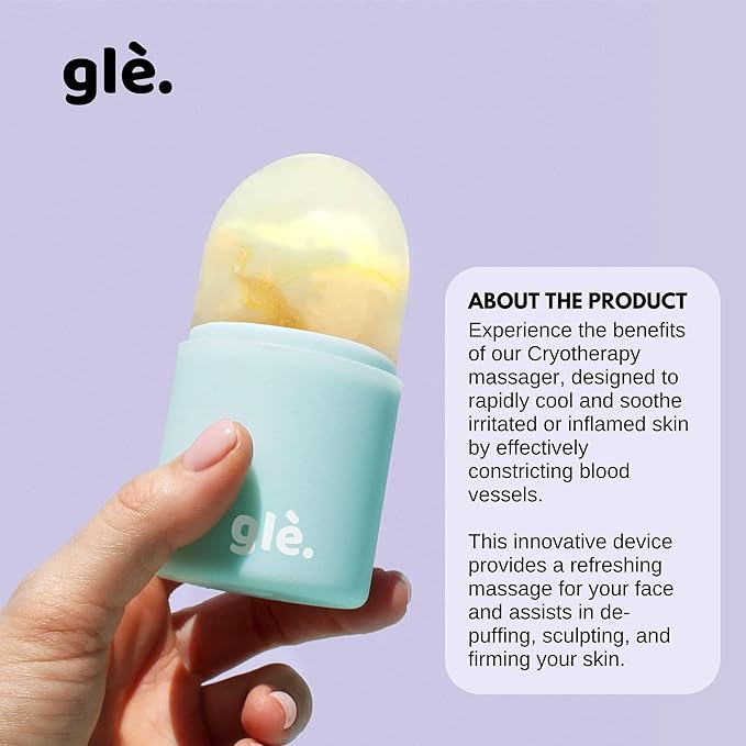 Gle Skincare Cryotherapy Ice Massager Infused with Retinol - Cryo ICY Pops Face Massage Ice Roller | Cryotherapy Cooling Facial Ice Massager - for Face & Eyes