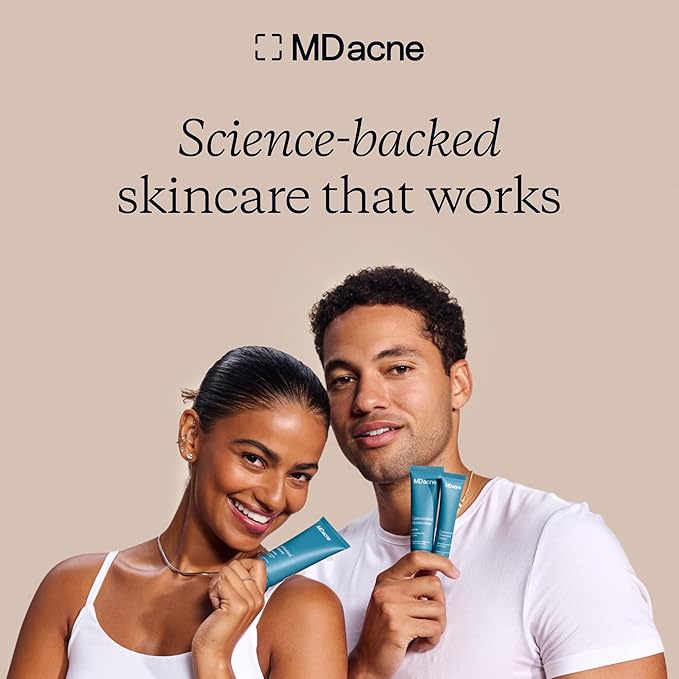 MDacne Shaving Cream for Acne-Prone Skin - Soothing, Oil-Free, Eliminates Razor Burn, Cuts & Infections - Reduce Skin Irritation & Prevent Shave Bumps & Nicks - Vegan, Paraben-Free & Cruelty-Free