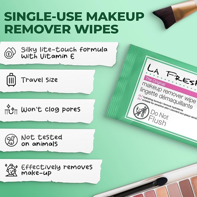 La Fresh Makeup Remover Cleansing Face Wipes Case of 600ct Facial Towelettes with Vitamin E for Waterproof Makeup