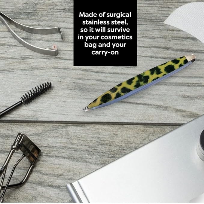 F.A.R.A.H Professional Z-Tweeze Dual Ended Tweezer - Leopard Stainless Steel Tweezers