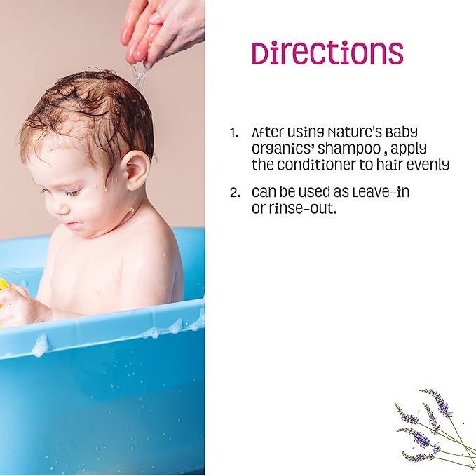 Nature's Baby Conditioner & Detangler - Formulated for Problem and Sensitive Skin - Sulfate Free, No Artificial Fragrances and pH Neutral - Lavender Chamomile 8 oz