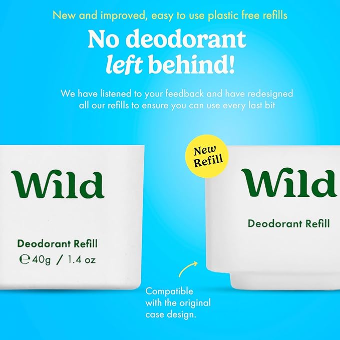 Wild - Refillable Deodorant - Coconut & Vanilla Refill Trio Pack - Vegan - Aluminum Free - Long Lasting Protection - 3 Pack of 1.41oz Refills