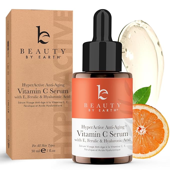 Vitamin C Face Serum - USA Made with Natural & Organic Ingredients, Skin Brightening Vitamin C Serum for Face for Women, Discoloration Correcting & Anti Aging Facial Formula with Antioxidants